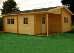 Multi Room Apex Log Cabin 809 - Integral Porch