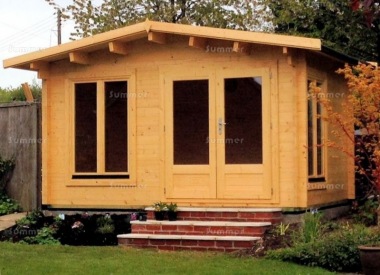 45mm Log Cabin 016 - Apex, Double Glazed, Large Panes