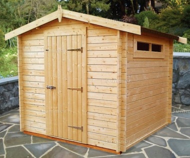 Log Cabin Shed 224 - Fully Boarded Door, Security Windows