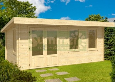 Double Door 40mm Pent Roof Log Cabin 271 - Double Glazed, FSC® Certified Double Door 40mm Pent Roof Log Cabin 271 - Double Glazed, FSC® Certified