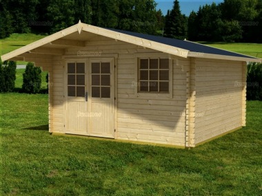 Apex Log Cabin 68 Large Front Overhang Double Door