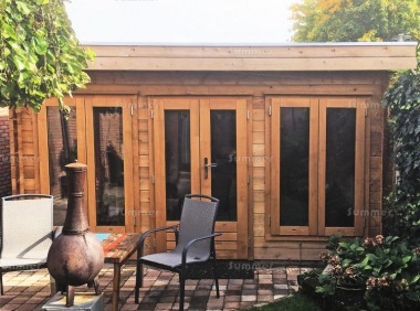 Double Glazed Pent Roof Log Cabin 601 - Large Panes