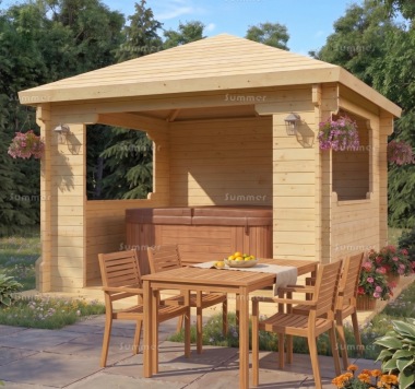 Wooden Gazebo 154 - 40mm Log Cabin, Hot Tub Cover Wooden Gazebo 154 - 40mm Log Cabin, Hot Tub Cover