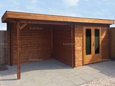 Pent Roof Gazebo 696 - With Integral Summerhouse