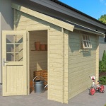 Lean To Log Cabin Shed 147 - 28mm Logs, PEFC Certified Lean To Log Cabin Shed 147 - 28mm Logs, PEFC Certified