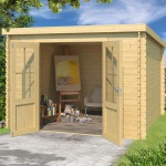28mm Log Cabin Shed 629 - Double Door, PEFC Certified 28mm Log Cabin Shed 629 - Double Door, PEFC Certified