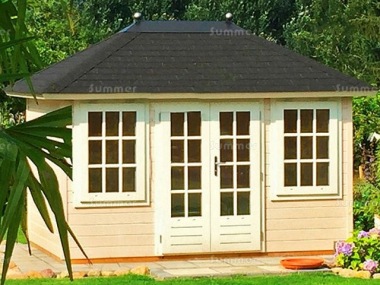 Hipped Roof Double Glazed Log Cabin 304 - 45mm, Bespoke