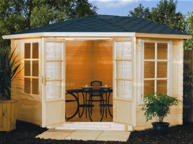 Double Door 28mm Corner Log Cabin 158 - Felt Tiles Double Door 28mm Corner Log Cabin 158 - Felt Tiles