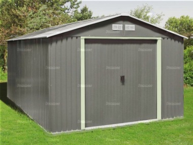 Metal Shed 378 - Apex Roof, Double Door, Galvanized Steel