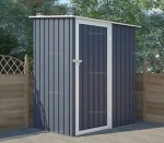 Pent Metal Shed 387 - Hinged Door, Galvanized Steel Pent Metal Shed 387 - Hinged Door, Galvanized Steel