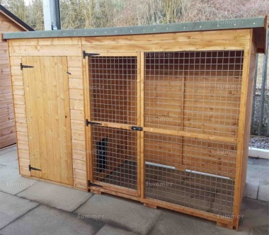 Shiplap Pent Roof Kennel and Run 194