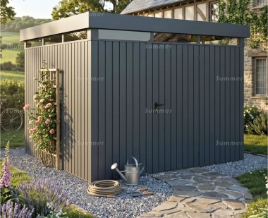 Premium Metal Shed 592 - Hinged Door, Extra Tall, Galvanized Steel