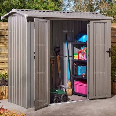 Apex Metal Shed 523 - Hinged Doors, Extra Tall, Galvanized Steel