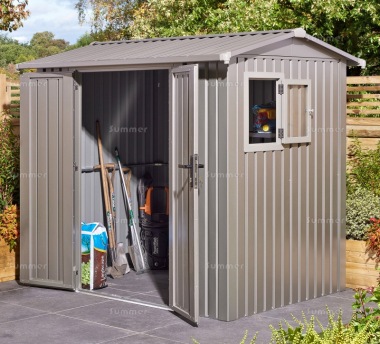 Apex Metal Shed 524 - Hinged Doors, Extra Tall, Galvanized Steel