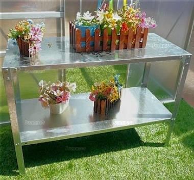 2 Tier Galvanized Steel Tray Staging 387