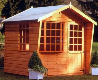 Cabin Style Apex Summerhouse 064 - Bay Window Cabin Style Apex Summerhouse 064 - Bay Window