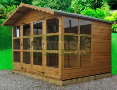 Apex Summerhouse 126 - Shiplap, Double Door, Fitted Free