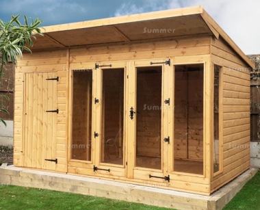 Pent Summerhouse 262 - Two Rooms, Large Panes, Fitted Free