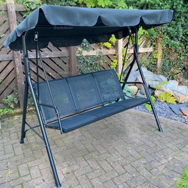 Swing Seat 394 - Black Textilene, Showerproof Canopy