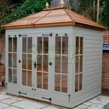 Hipped Summerhouse 912 - Painted, Low Level Glazing