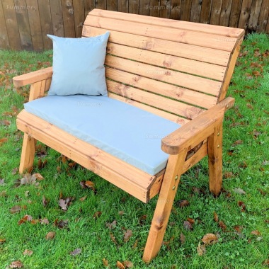 2 Seater Bench 432 - High Back, Slatted Seat and Back