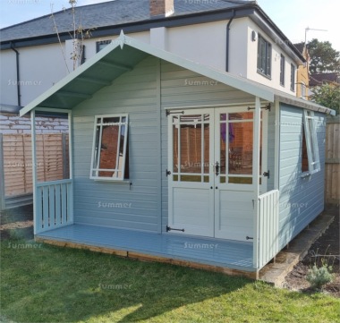 Apex Summerhouse 423 - Painted, Shiplap, Double Door, Fitted Free