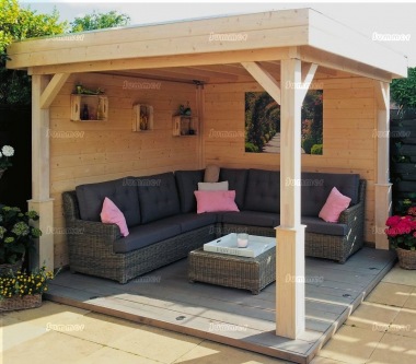 Wooden Gazebo 368 - Fully Boarded Walls, EPDM Roof