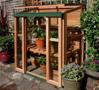 Lean To Growhouse 738 - Cedar, Double Door, Toughened Glass