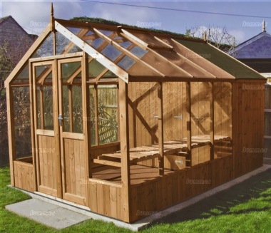 Thermowood Wooden Greenhouse 217 Built In Shed