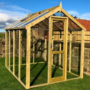 Pressure Treated Greenhouse 502 - Toughened Glass, Fitted Free