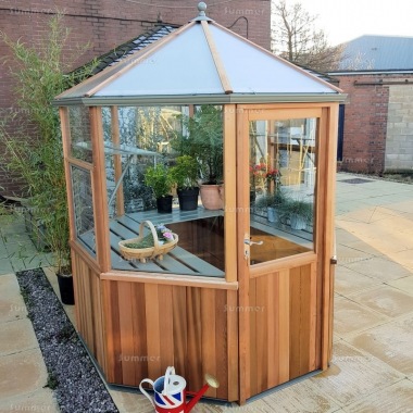 Cedar Octagonal Greenhouse 85 - Toughened Glass