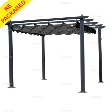 Repackaged Metal Gazebo 110 - Powder Coated Aluminium, Retractable Canopy Repackaged Metal Gazebo 110 - Powder Coated Aluminium, Retractable Canopy