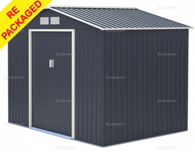 Repackaged Metal Shed 374 - Apex Roof, Double Door, Galvanized Steel Repackaged Metal Shed 374 - Apex Roof, Double Door, Galvanized Steel