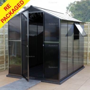 Repackaged Apex Shed 219 - Black Polycarbonate, Low Maintenance Repackaged Apex Shed 219 - Black Polycarbonate, Low Maintenance